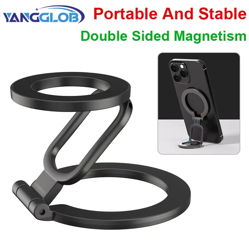 

2024 Двусторонняя подставка для телефона MagSafe, магнитный держатель для телефона, подставка, магнитная ручка для iPhone 15 14 Android, автомобильный держатель для спортзала