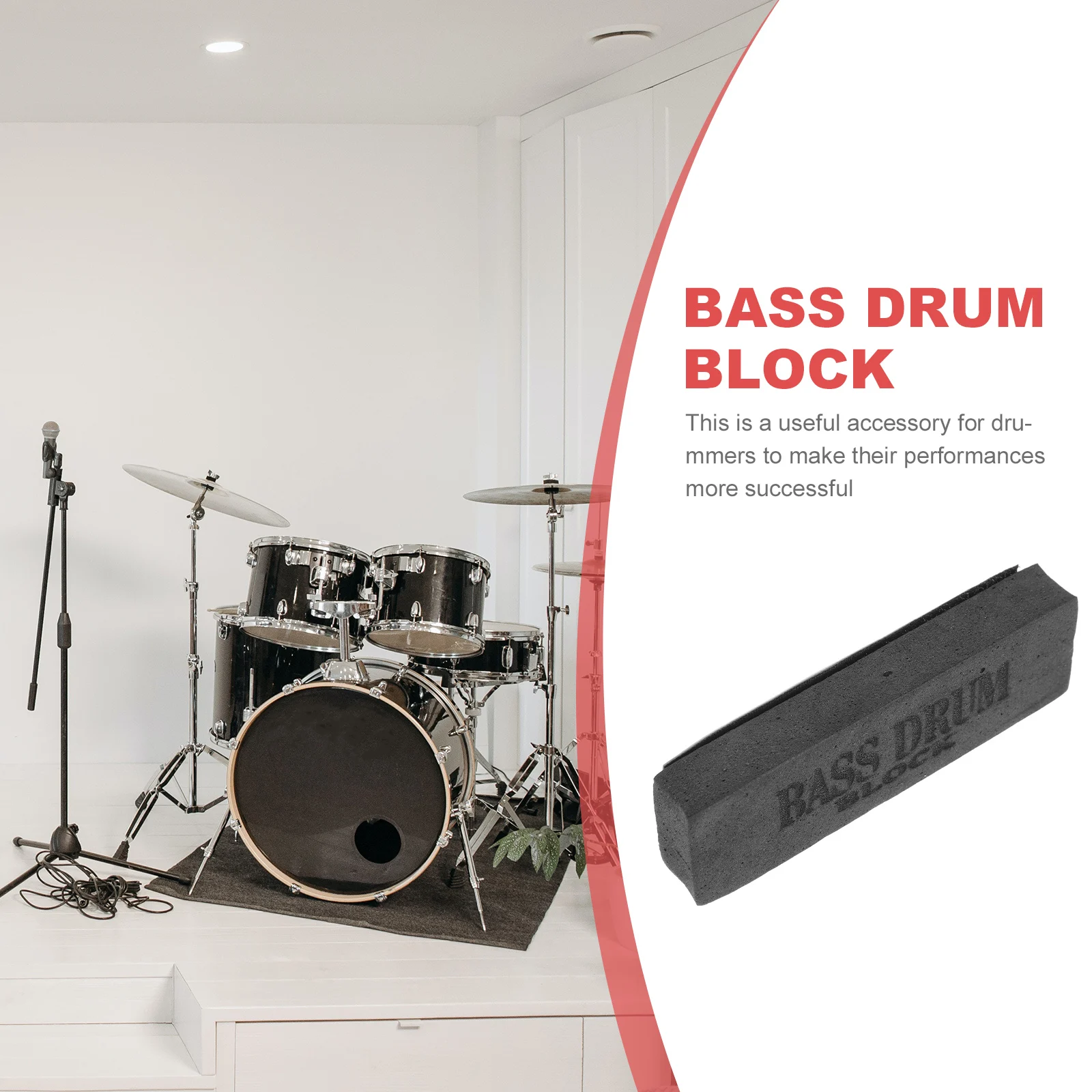 

Bass Drum Accessories Non-slip Fixing Cotton Sponge Block Lightweight Durable Drum Set Hoop Guard Replacement Percussion Parts