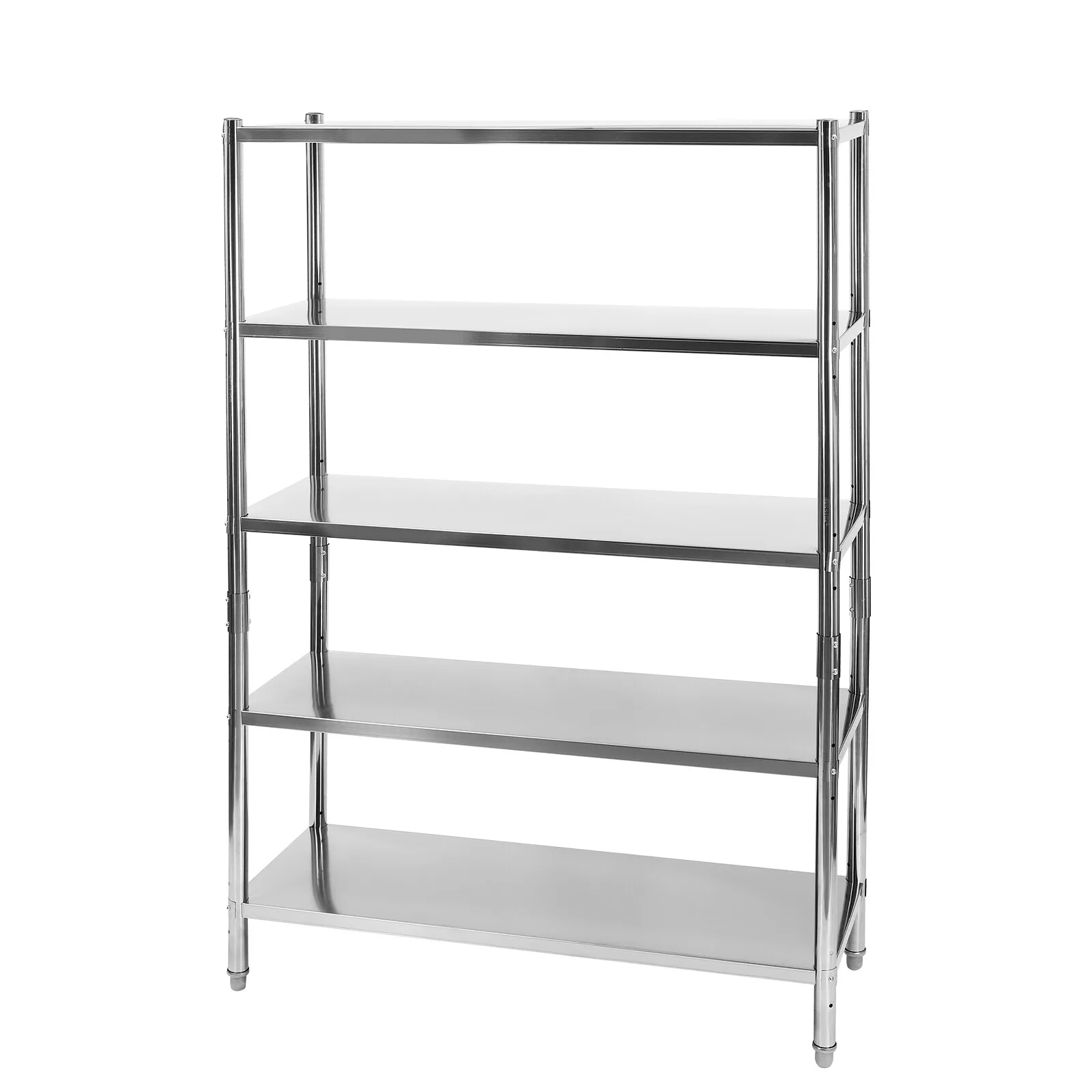 رفوف شديدة التحمل مكونة من 5 طبقات مقاس 47.2 بوصة عرض × 17.7 بوصة عمق × 70.9 بوصة ارتفاع - رف تخزين من الفولاذ المقاوم للصدأ بسعة 661 رطل للمستودعات والمرآب