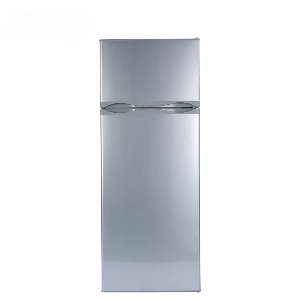 Solar energy refrigerator Fashion Design Reasonable Price 218 litres upright with double door run on solar energy dc fridge