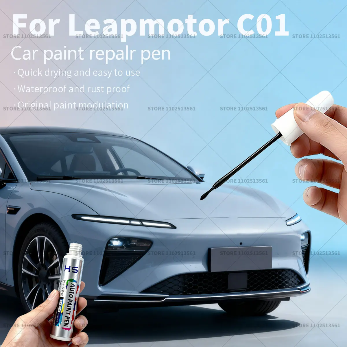 

Ручка для ремонта автомобильной краски, средство для удаления царапин, автоаксессуары «сделай сам», для Leapmotor C01, белый, 106, черный, 105, серый, C08, зеленый LP4020