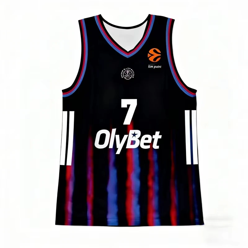 European French Paris Basketball Jersey Vest 26-27Breathable Causal Outdoor Sportswear Basketball Training Wear Family Kids Tees