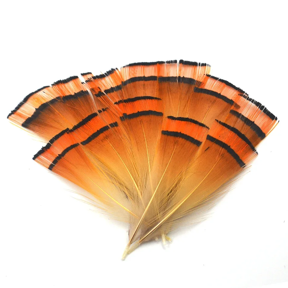 MNFT 50PCS Real Natural Golden Pheasant Tippet Feather Natural Fly Tying Material Fly Fishing Lures Wholesale