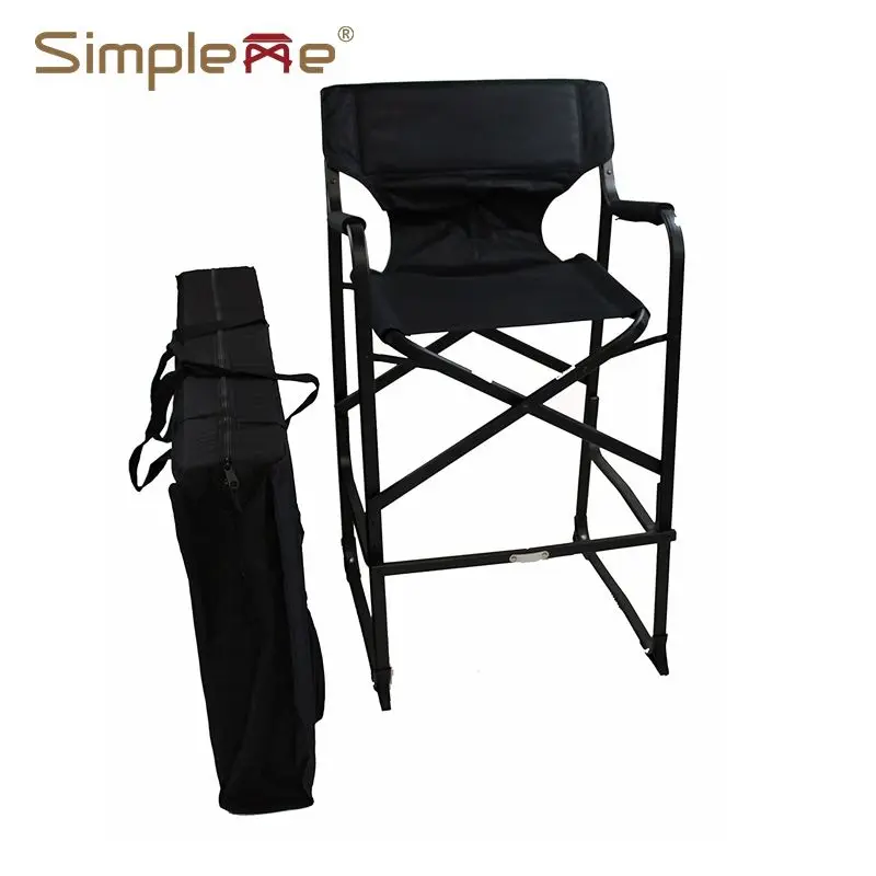 Simpleme Black Oxford Fabric Aluminum Professional Tall Director Chair For Makeup