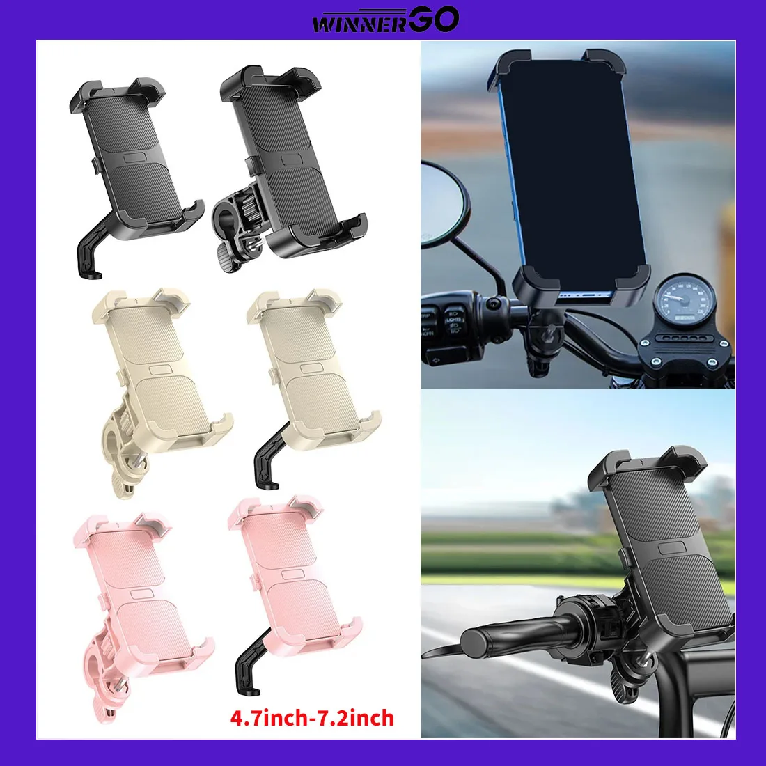 

Ultra Stable Motorcycle Bike Phone Mount Bicycle Handlebar Holder Mount for Samsung Google Pixel Android for Girls Women Pink