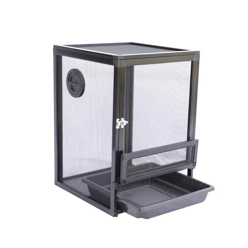 

Reptile Cages Climbing Pet Feeding Box Chameleon Box Lizard Box with Aluminum Alloy Frame Mesh or Acrylic Door Water Tray