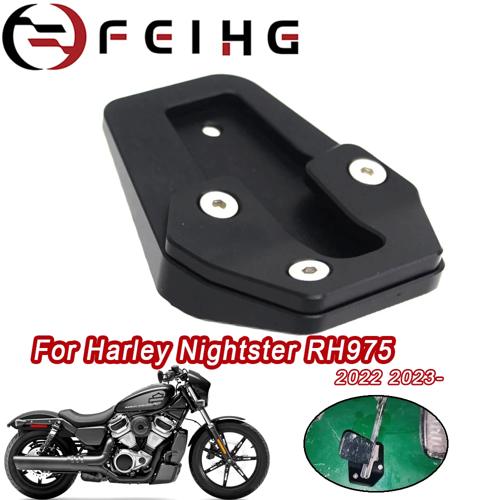 

For Harley Nightster 975 RH975 RH 975 NEW CNC Kickstand Foot Side Stand Extension Pad Support Plate Enlarge 2022 2023 rh975