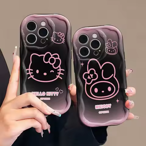 Sanrio Hello Kitty TPU Case for Samsung Galaxy S23 S22 Ultra Plus S21 FE A73 5G A72 A71 A54 A53 A52 A51 4G A50S A50 Kuromi Cover