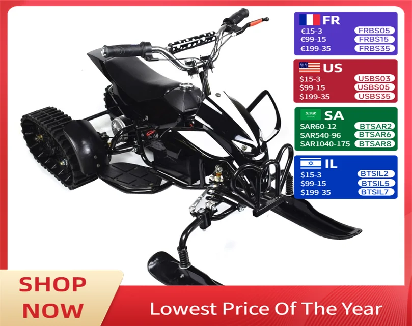 Электрический бензиновый снегоход 2024, гусеничный уличный снегоход, маленькая лыжная тележка, самокат для прогулок по снегу, лыжный скутер, снегоход Электрический бензиновый снегоход 2024, гусеничный уличный снегоход, маленькая лыжная тележка, самокат для прогулок по снегу, лыжный скутер, снегоход