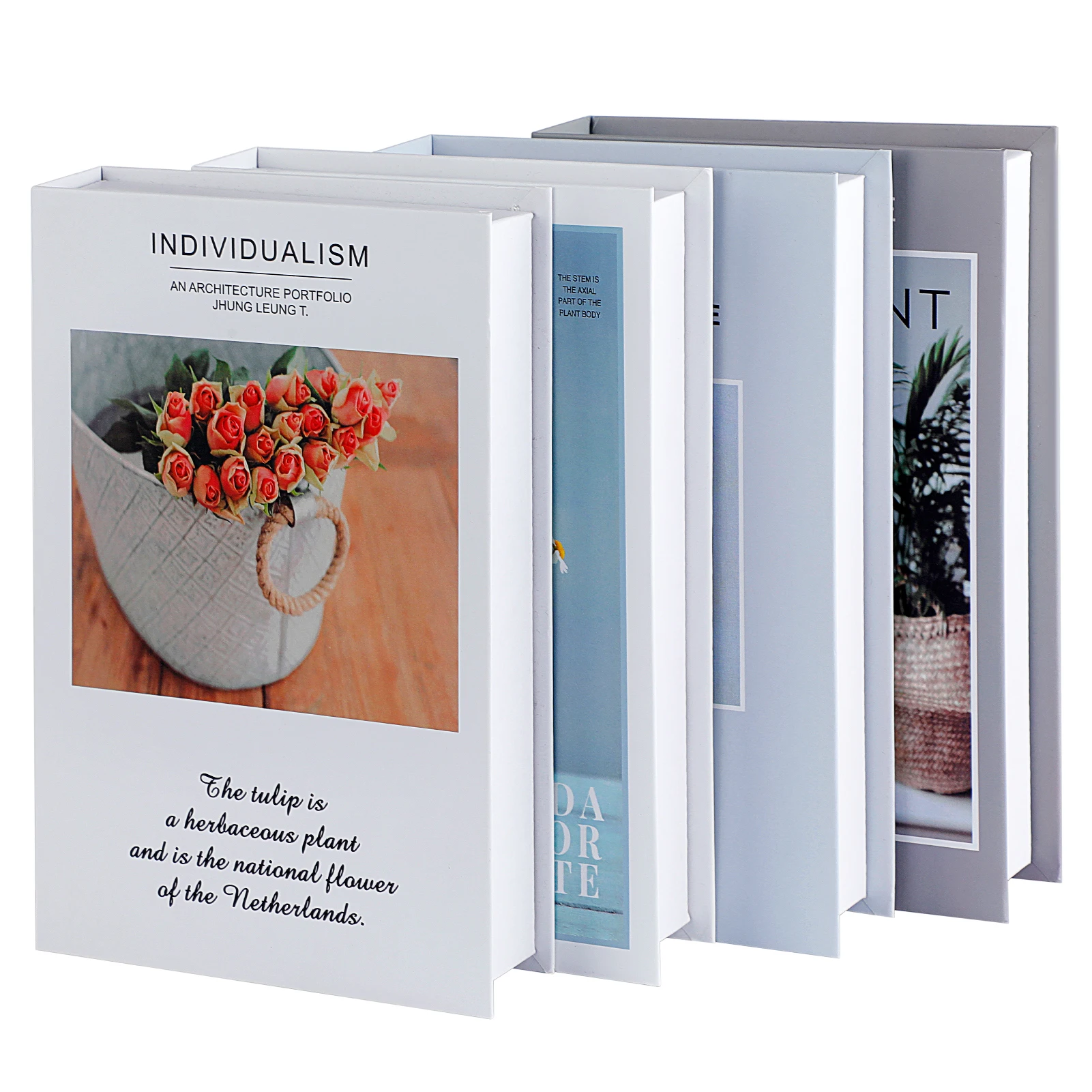 4Pcs/Set Book Modern Decorative Simple Faux Hardcover Book Bookshelf Decoration Luxury Fake Books Art For Decoration Home Decor