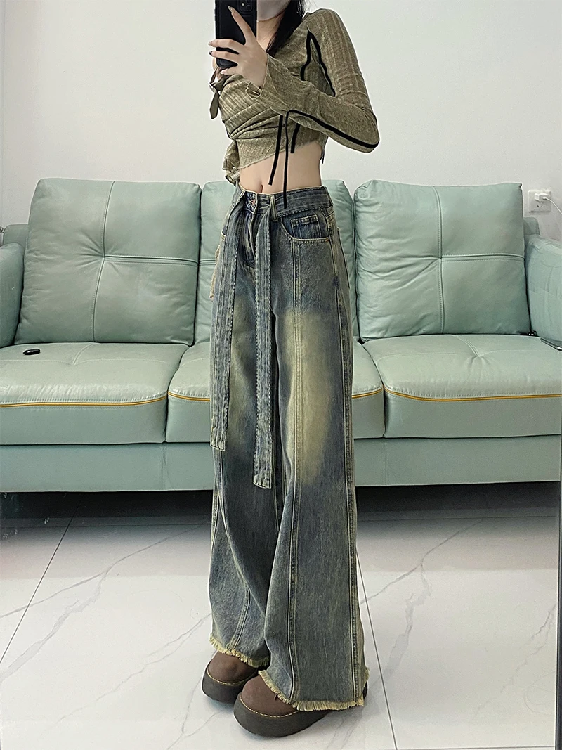 Jeans Uitbreidbare Femmes Vrouwen Broeken Kawaii Leuke Zoete Japanse Harajuku Koreaanse Vrouwelijke Denim Mode Esthetische Pastelkleur