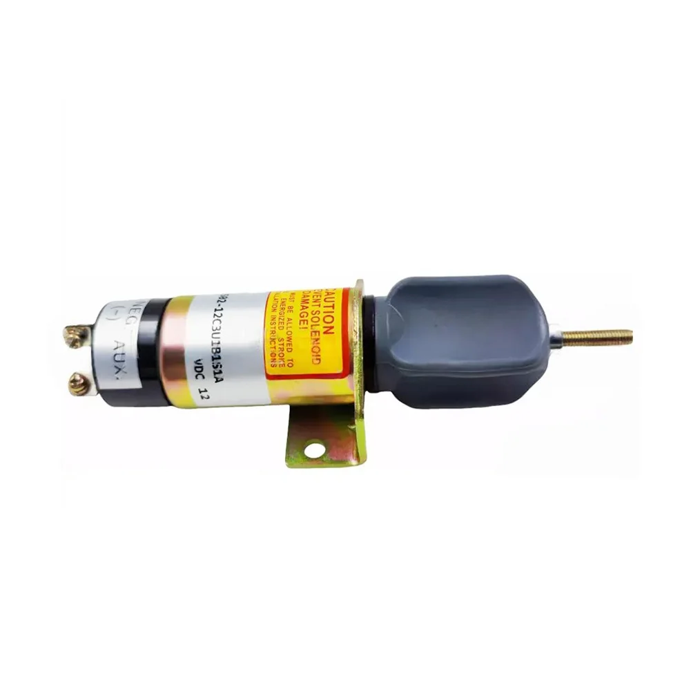 Fuel Cut-Off Solenoid Valve For Kubota DF750 Engine, 12V Flameout Device, Metal Construction For Efficient Fuel Management