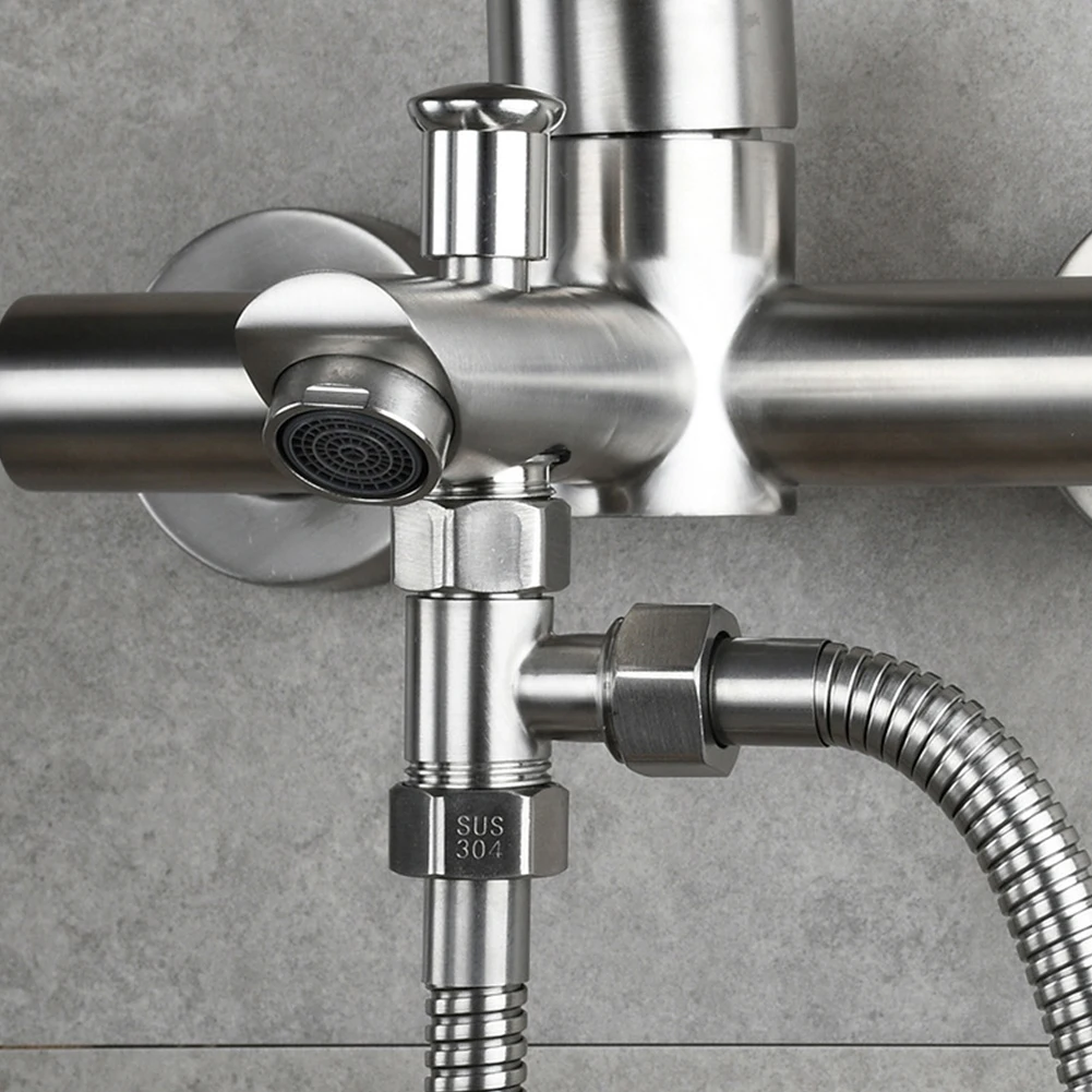 Zawór adaptera T 3-drogowy zawór przełączający Konwerter w kształcie litery T do przełącznika wanna toaleta/bidet opryskiwacz głowica prysznicowa/G1/2 łączniki rurowe — zdjęcie 6