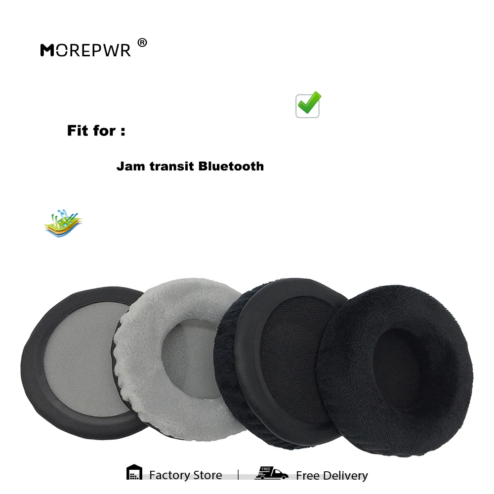 

Morepwr New Upgrade Replacement Ear Pads for Jam transit Bluetooth Headset Parts Leather Cushion Velvet Earmuff Sleeve Cover