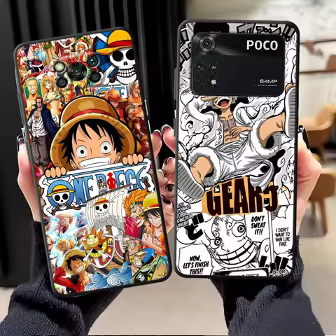 Black Soft Phone Cover Case for Xiaomi Poco F8 C61 M5 C75 F1 M3 M4 M7 Pro X3 X4 X5 X7 Pro C71 C50 F3 O-neS P-ieceS Luffy