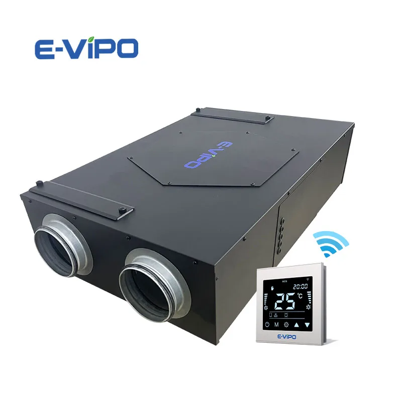 E-VIPO Residencial VMC Doble Flujo HRV Ventilación de Aire Frío Sistemas HVAC Piezas Ventilación ERV con Sistema de Recuperación de Calor