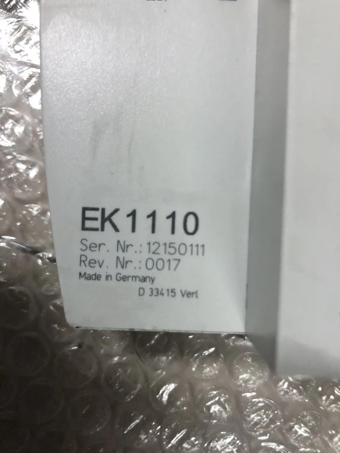 EK1110 EtherCAT Extension Terminal EK 1110 telah diuji sepenuhnya