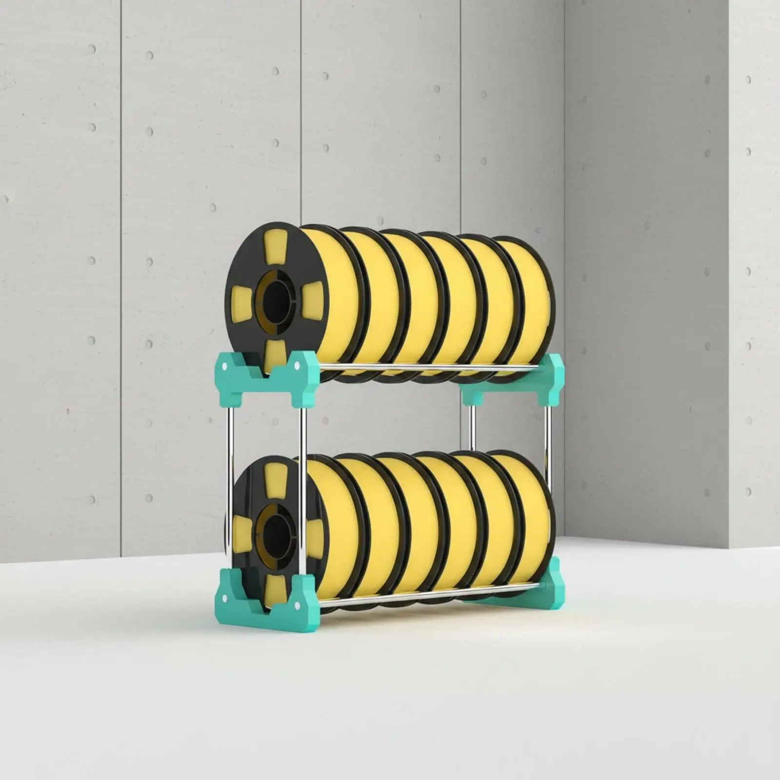 filament-rack-for-storage-double-layer-carbon-steel-pla-connector-12-spool-capacity-desk-workbench-organizer