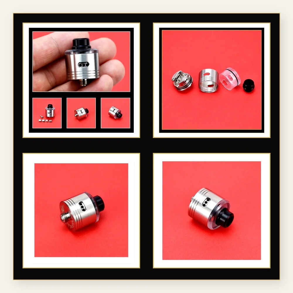 Wolfcoolvape Skyfall Style 22mm RDA Atomizer with Squonk BF Pin and 4 Extra AFC Inserts for DL & MTL Single Coil Vaping
