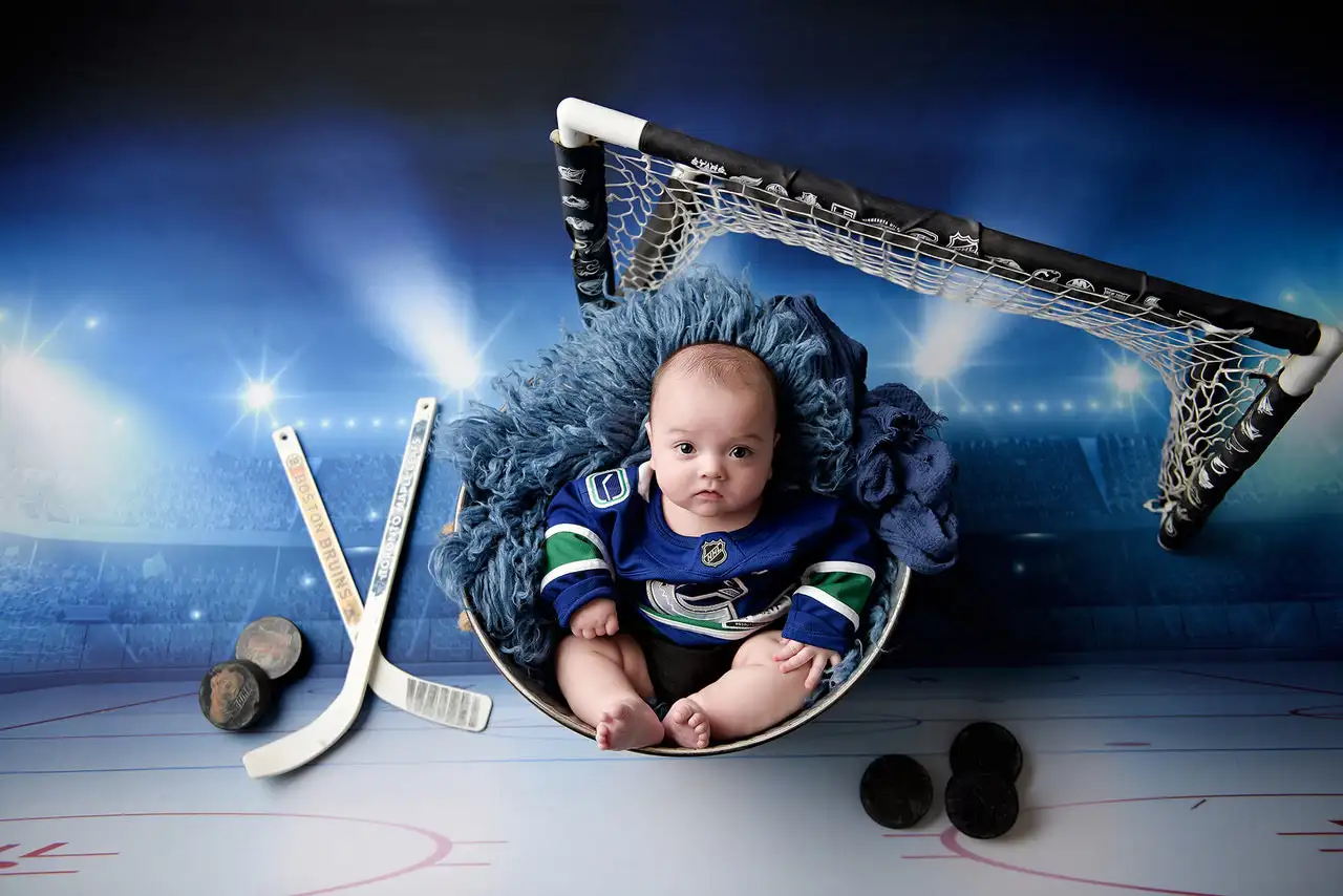 Ice Hockey  Backgrounds Newborn Cake Smash Kids Adult Photography Props Child Baby Decors Sportsman Photo Backdrops