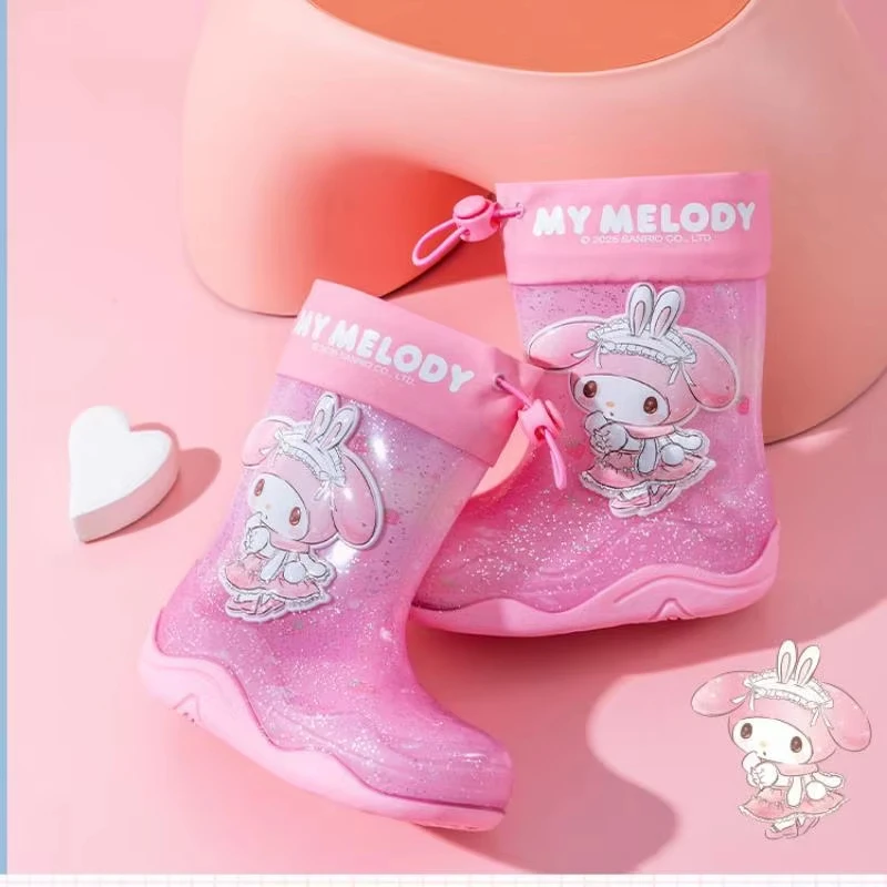 

MINISO New Style Rain Boots Kuromi Children Fashion Anti-Slippery Cute Girl Casual Lightweight Comfort Cartoon High End Gifts