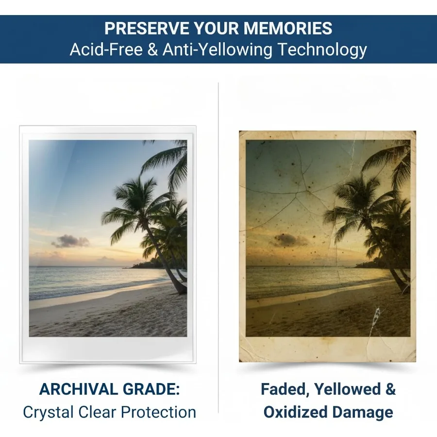 2.5x3.5 Photo Sleeves 100 Pcs AcidFree Archival Quality Crystal Clear Photo Storage Protecto for Pokemon and Kpop Photocards Tr