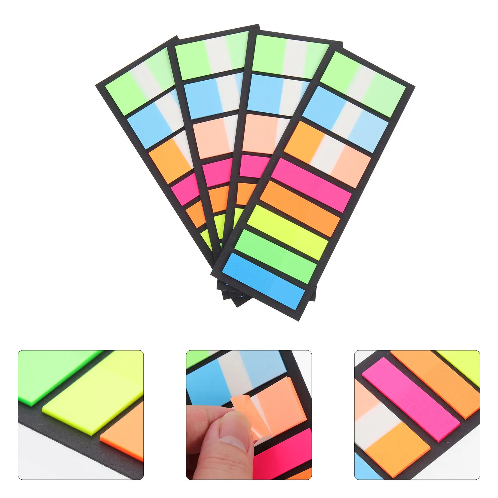 

4 Bags Colored Sticky Tabs Self Adhesive Reading Markers Fluorescent Page Markers For Book Annotation Index Labels