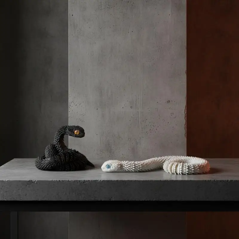 3D Printed Flexible Snake Sensory Toy Creative Realistic Fidget Figurine Desktop Decor for Office Prank Props Adults Gifts