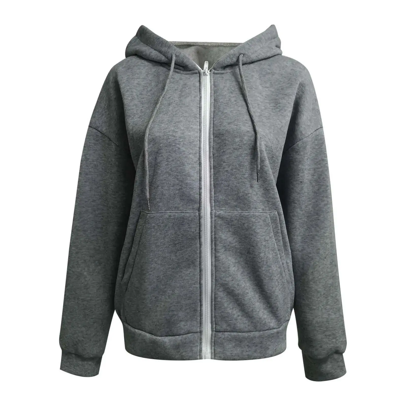 

Korean Faion Women's Zipper Sweatirts Color Long S Comfortable Soft Material Casual Streetwear Sle Garments