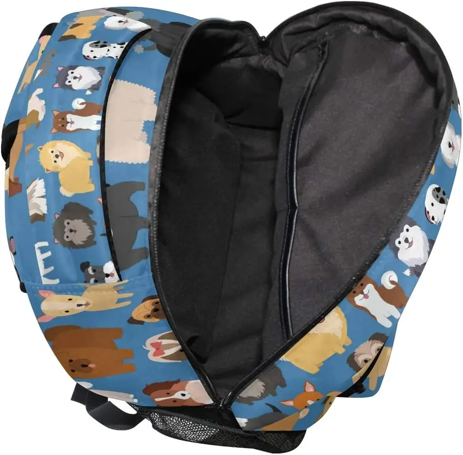 Cute Doodle Dog Print Puppy Animal Large Backpack for Kids Boys Girls Student Personalized Laptop iPad Tablet Travel School Bag