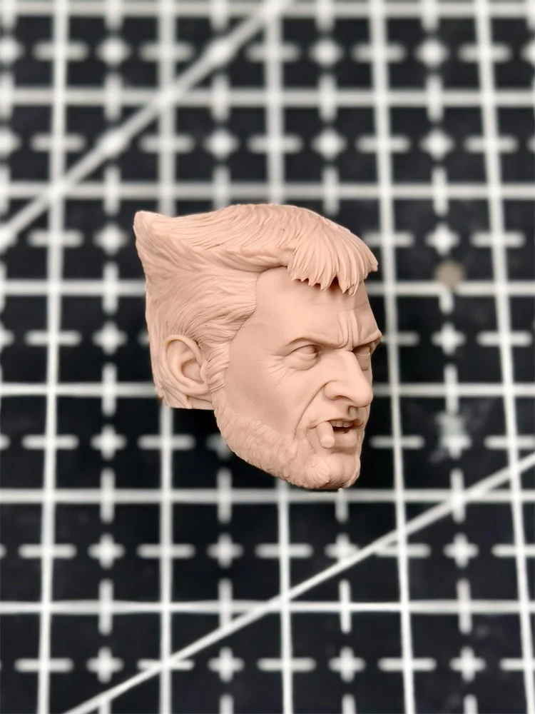Cabeza de modelo blanco de Wolverine de Anime sin pintar, escala 1/12, para cuerpo de figura de acción de 6 pulgadas, Henry Cavill Hugh Jackman, cabeza de soldado para hombres