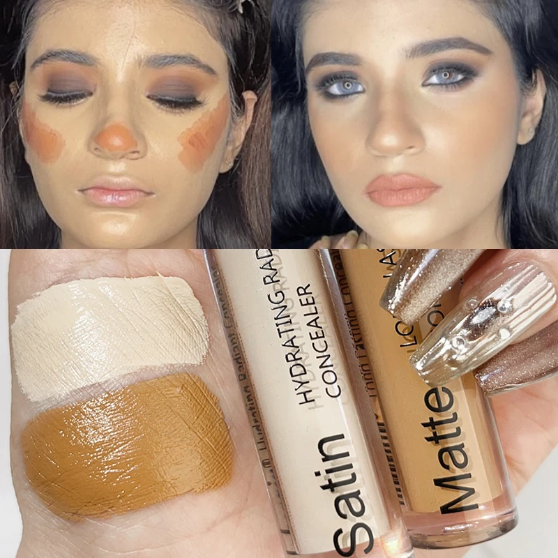 Vloeibare Concealer 6 Kleuren Waterdichte Foundation, Duurzame Hydraterende Gezichtsbedekking Acne Vlekken Donkere Kringen Concealer Crème Make-Up