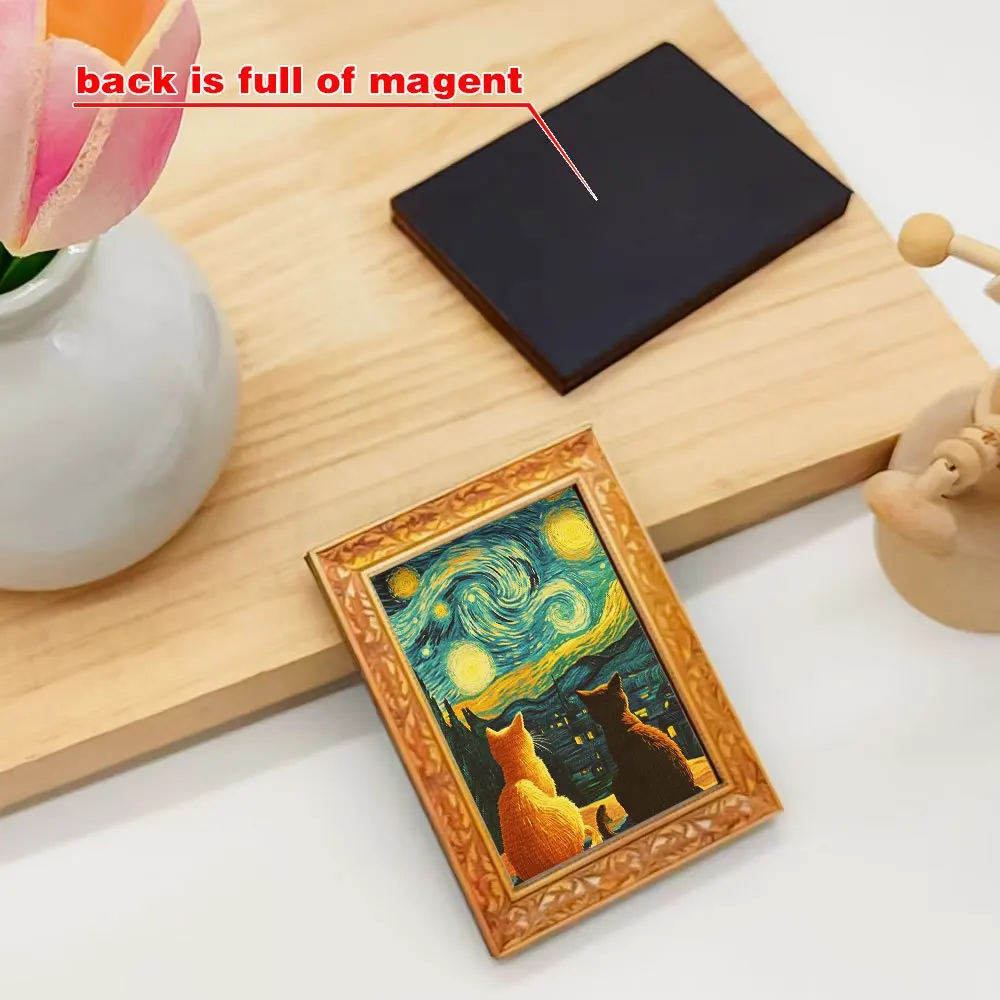 Kunst-Katzen-Kühlschrankmagnet, Katzen-Magnet mit Sternenhimmel-Motiv, niedliche Heimdekoration für Küche, Kühlschrank und Whiteboard, interessantes Geschenk – Detail 2
