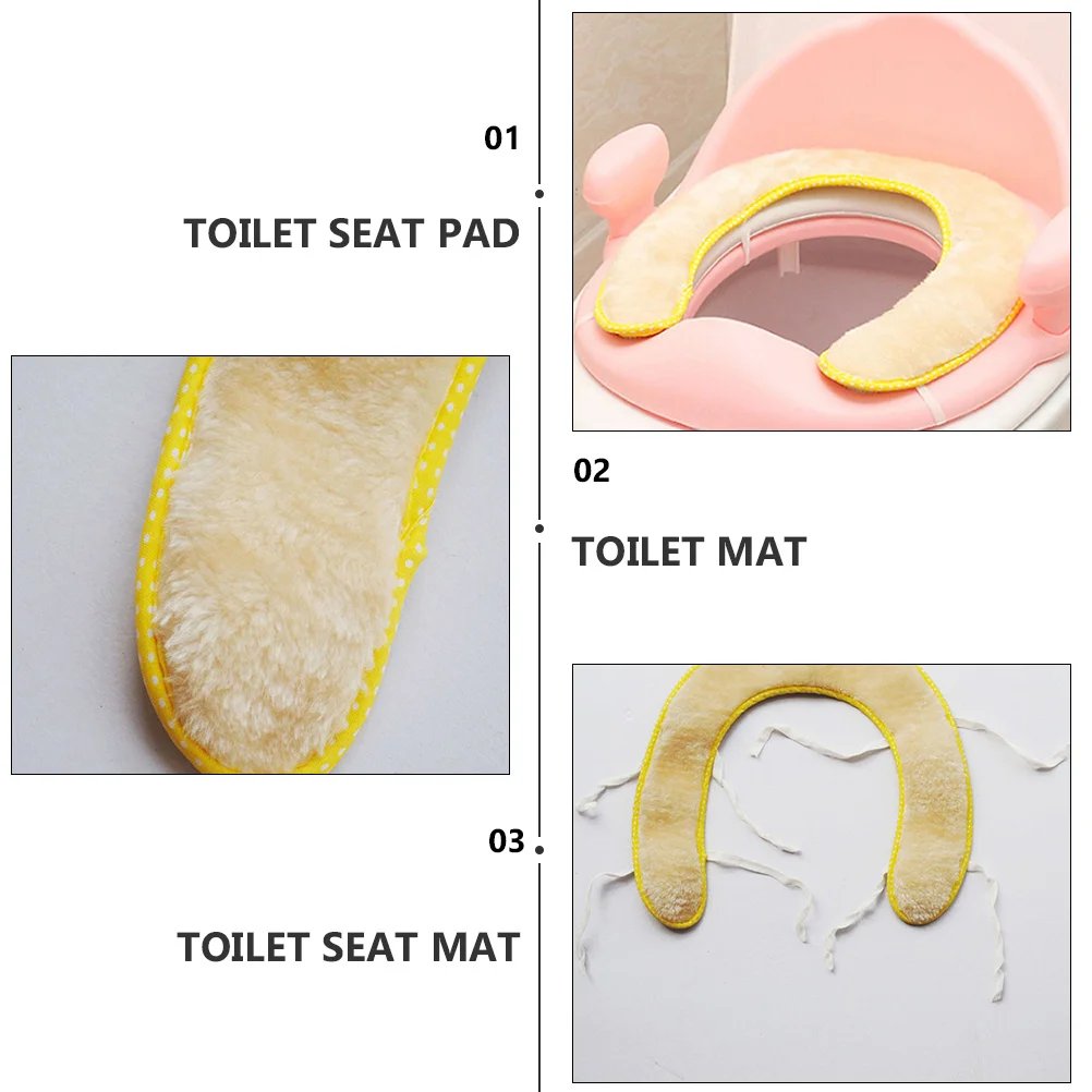 

2 шт., подушка для детского сиденья для унитаза, теплая фланелевая мягкая нескользящая подушка для унитаза из искусственной кожи, кольцо для сиденья, портативное для детей