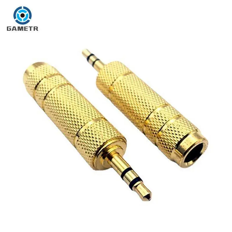 1pc spina femmina da 6.35mm a connettore maschio da 3.5mm amplificatore per auricolari adattatore Audio microfono AUX 6.3 3.5 Mm