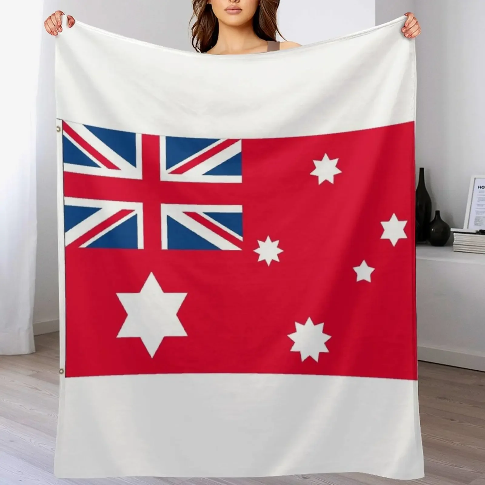 

Australian 1901 Federal Red Ensign 180 x 120 cm Throw Blanket Faux Fur Soft Warm Blanket for Bed