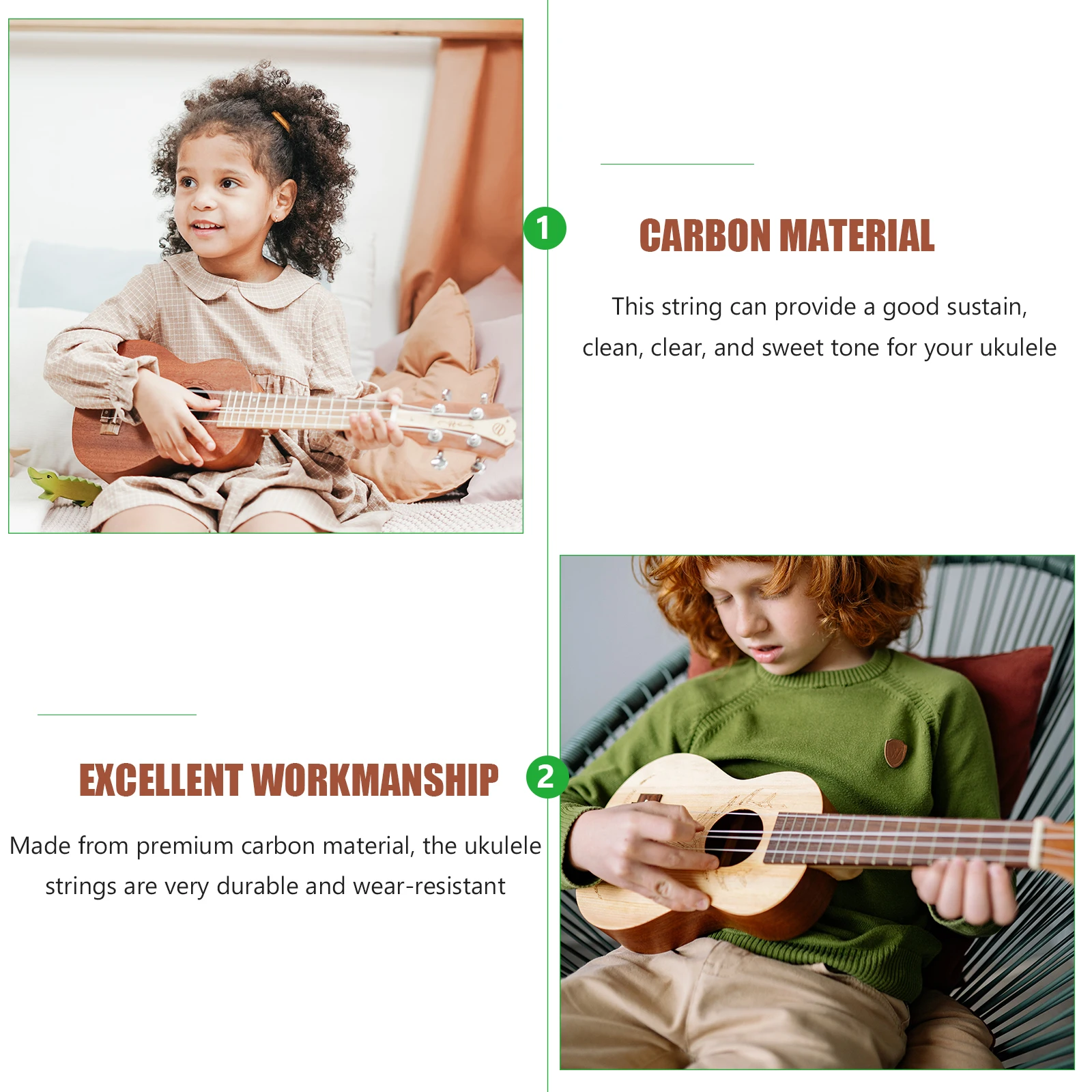 

4 Pcs The Strings Ukulele Accessories Wire Meter Carbon Musical Instrument Parts