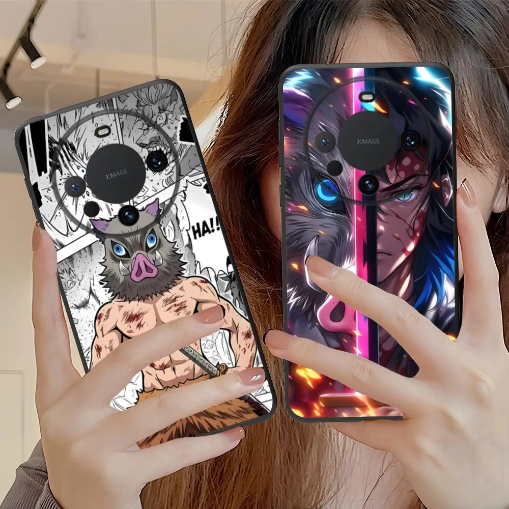 حافظة هاتف Demon Slayer Inosuke لهاتف Huawei Mate 60 50 40 30 20 10 Pro Plus Lite E 5G طباعة ملونة واقية فاخرة جميلة