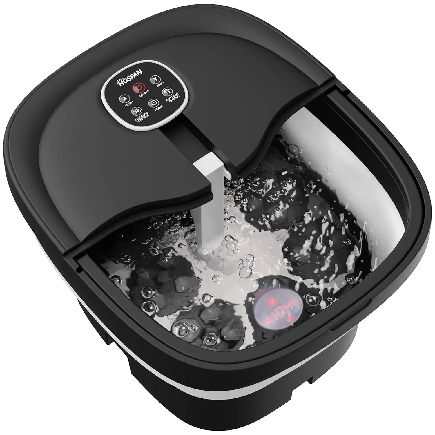 

Electric Foot Spa with Heat, Bubbles, Remote Control & 24 Shiatsu Massage Balls for Stress Relief - FS02A