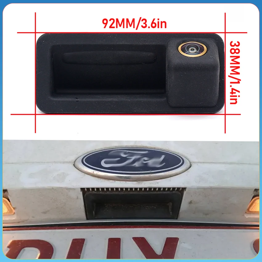 CCD Full HD Fisheye Rear View Camera For Ford Focus 2 Sedan C MAX MK1 MK2 2004~2018 Car Trunk Handle Reverse Parking Monitor view 2