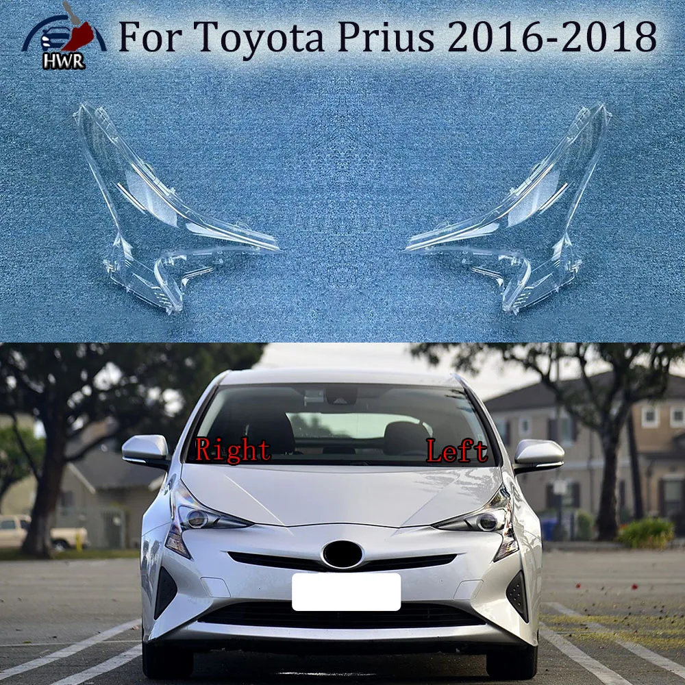 Car Front Headlight Cover Auto Headlamp Lampshade Lampcover Head Lamp light Lens Shell Caps For Toyota Prius 2016 2017 2018