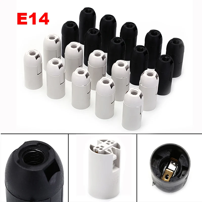 10pcs Practical E14 Light Bulb Lamp Holder Socket Lampshade Ring 2A 250V 2 Color Small Screw Cap Lighting Accessories C2