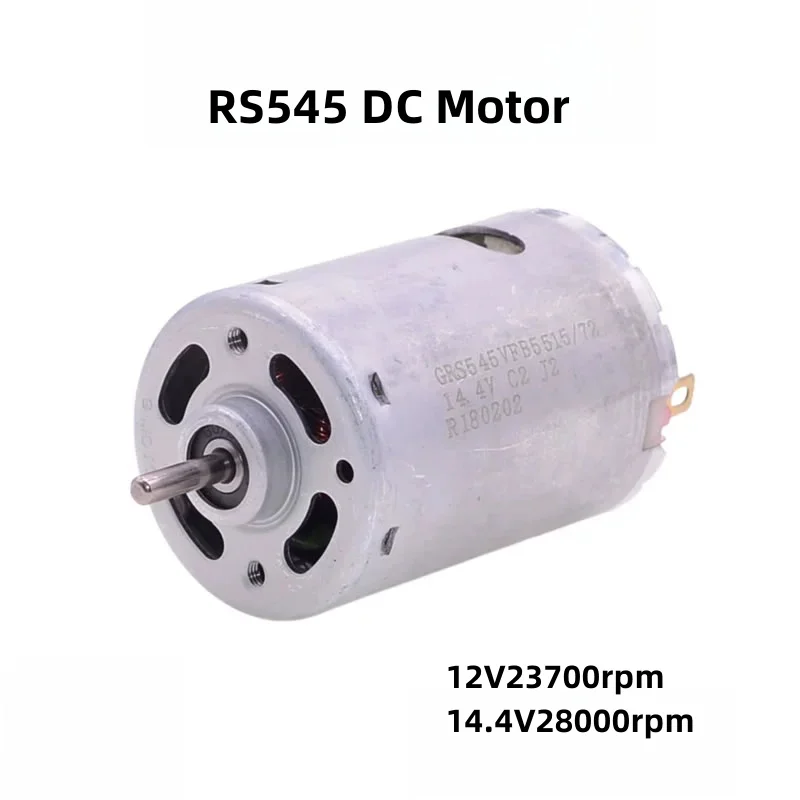 12V23700rpm/14.4V28000rpm RS545 Micro DC Motor High Power/Speed Front Ball Bearing Fan/DIY Model/Electric Drill