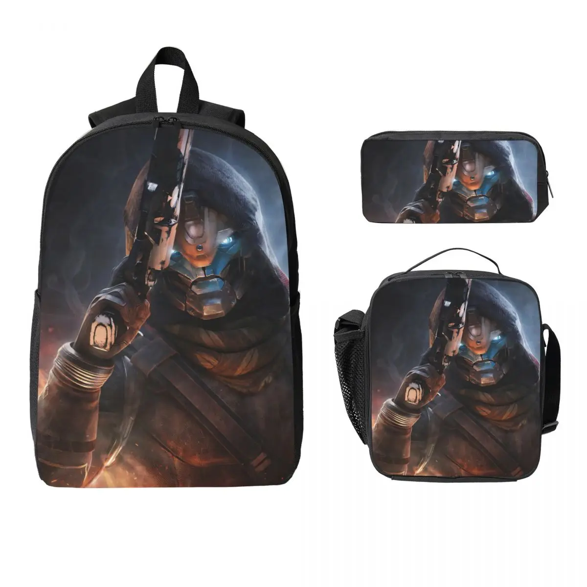 Ensemble de 3 sacs à dos Destiny 2 Games pour enfants, ensembles de sacs à crayons avec boîte à lunch pour écoliers