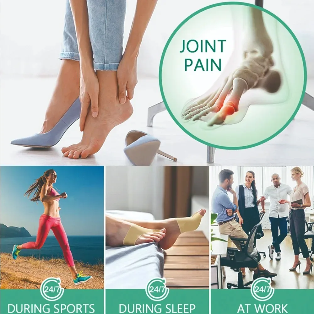 1 par separador de dedo do pé corretor de joanete ortopédico hálux valgus alívio osso polegar ajustador correção para homens e mulheres