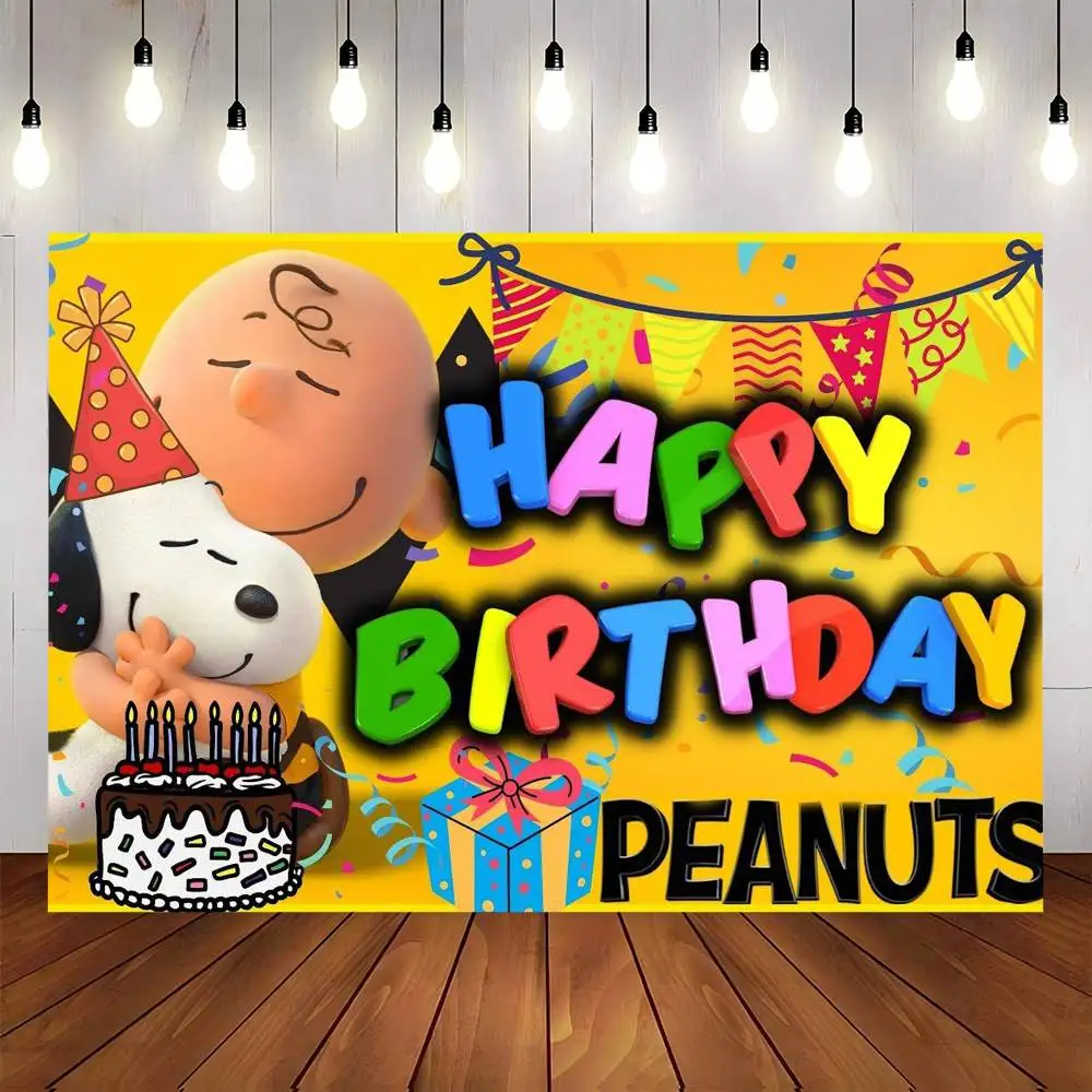 Photography Backgrounds for Kids Birthday Party Children Portrait Photo Backdrops Art Cartoon S-Snoopys view 2