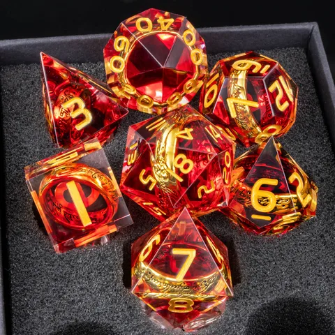 Набор Кубиков Magic Lord Rings, 7 Шт., Для Настольных Ролевых Игр Dungeon Dragon DnD LOTR, С Острыми Краями