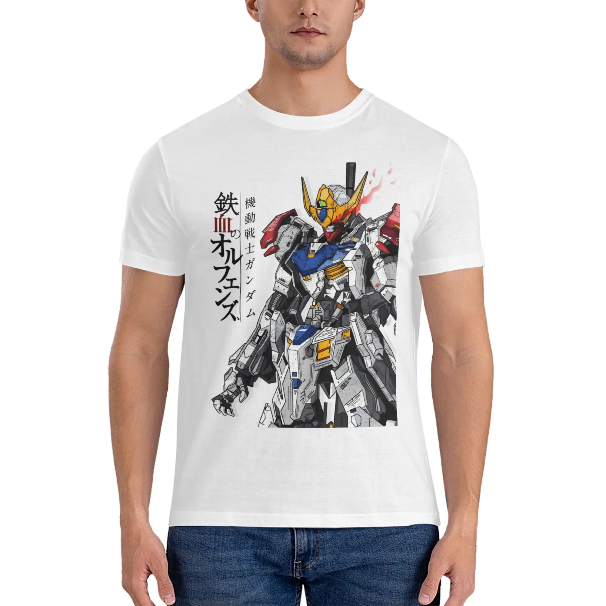 Camiseta Mecha Robot Anime Gundam Freedom para hombre, camiseta de manga corta, ropa de calle, Camisetas holgadas de algodón puro de verano
