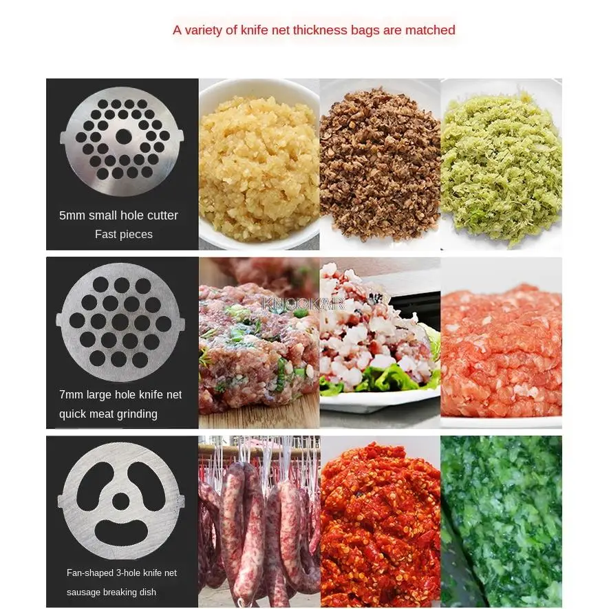 Penggiling Daging 220V Listrik Rumah Tangga Mesin Sosis Standar Amerika Standar Eropa Bisnis Kecil 400W