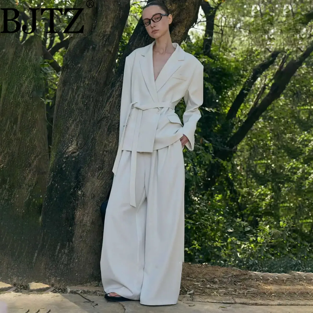

BJTZ Fashion Trend 2025 Spring And Autumn New Female Loose Top Temperament Everything Pair Trousers Two-piece Set Women Pants